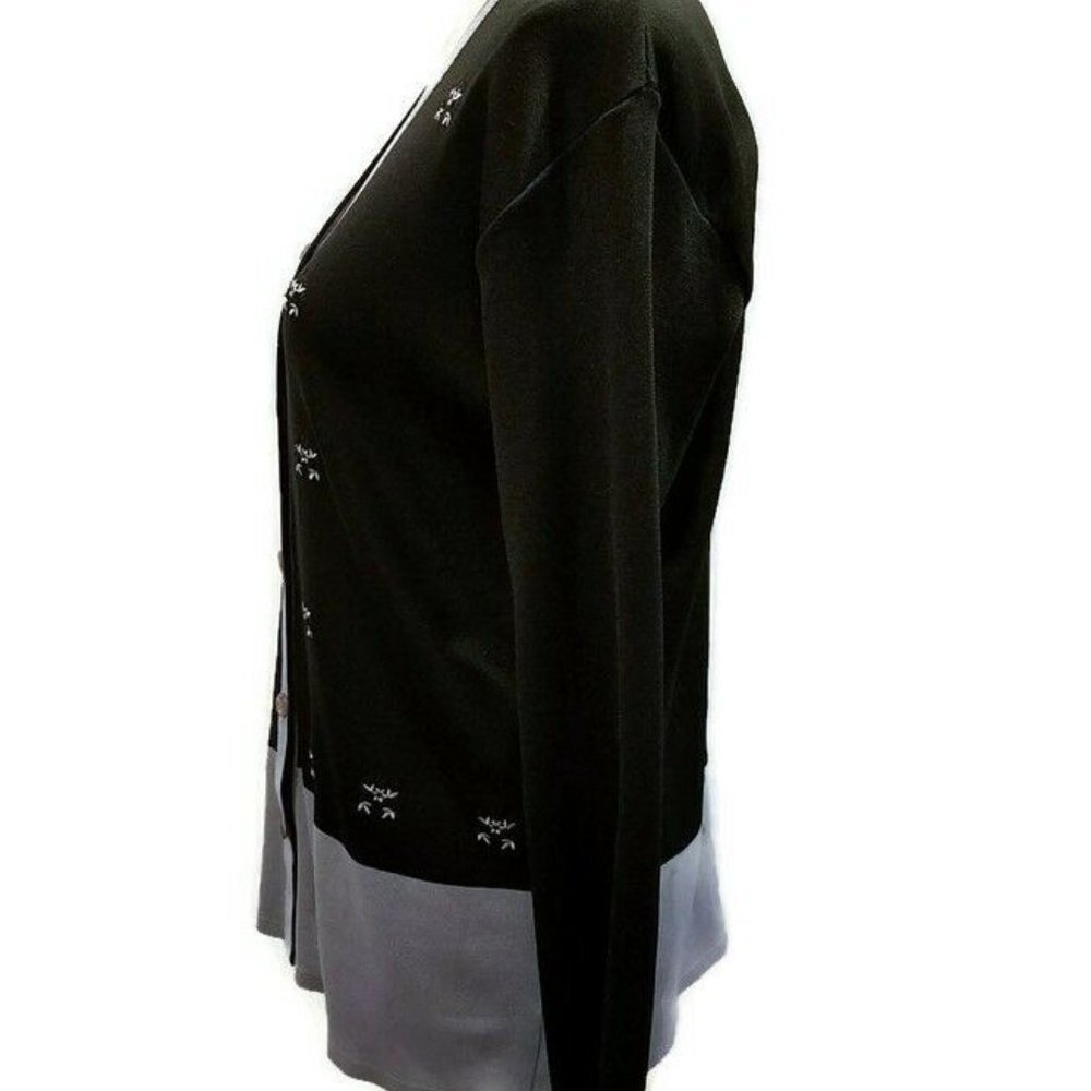 FASHIONIQUE Womens Top Shirt Black Embroidered - Picture 5 of 8